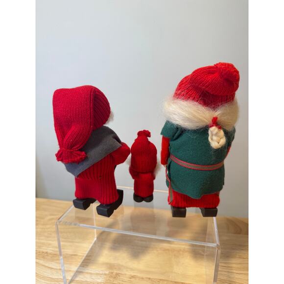 3 Ljungstroms Of Sweden Tomte Wooden Figure Santa & Mrs Clause Working Out JL - Picture 2 of 12